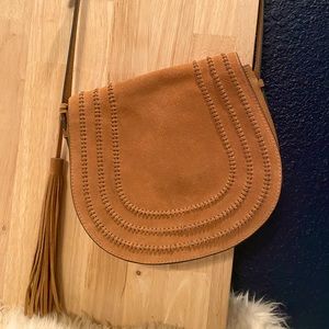 Vince Camuto Suede Crossbody - Camel